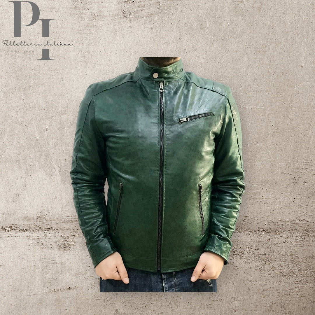 Biker Uomo Vera Pelle